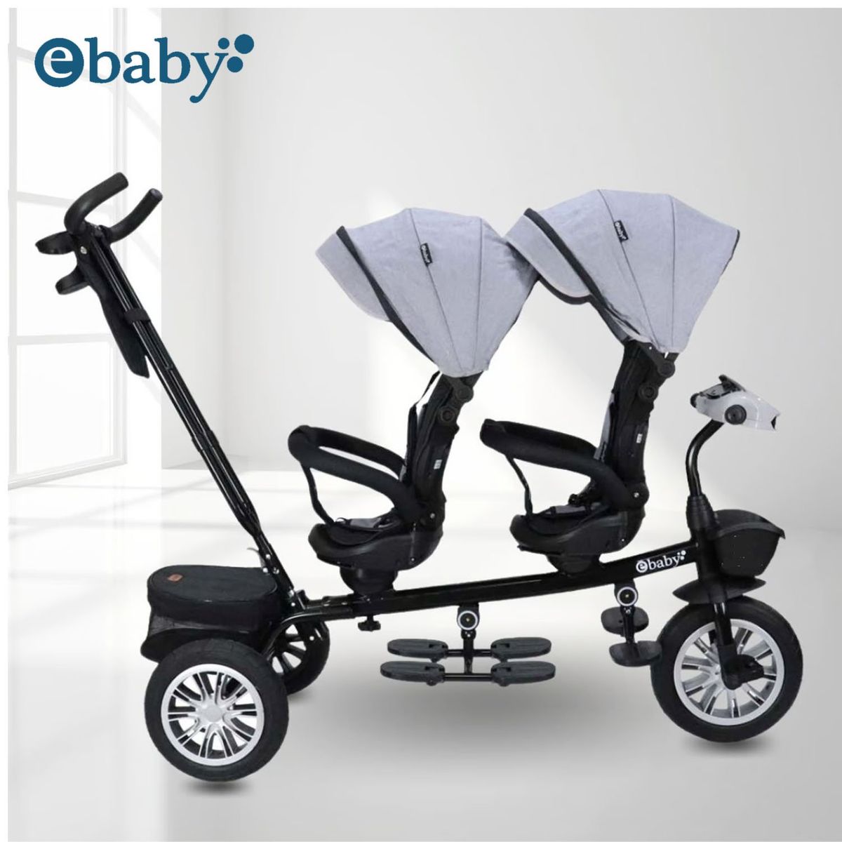 EBABY - Triciclo Guiador EBABY GEMELAR GRAY