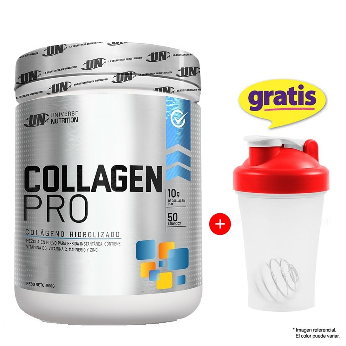 UNIVERSE NUTRITION - Collagen Pro 500g Colágeno Universe Nutrition Fruit Punch más Shaker