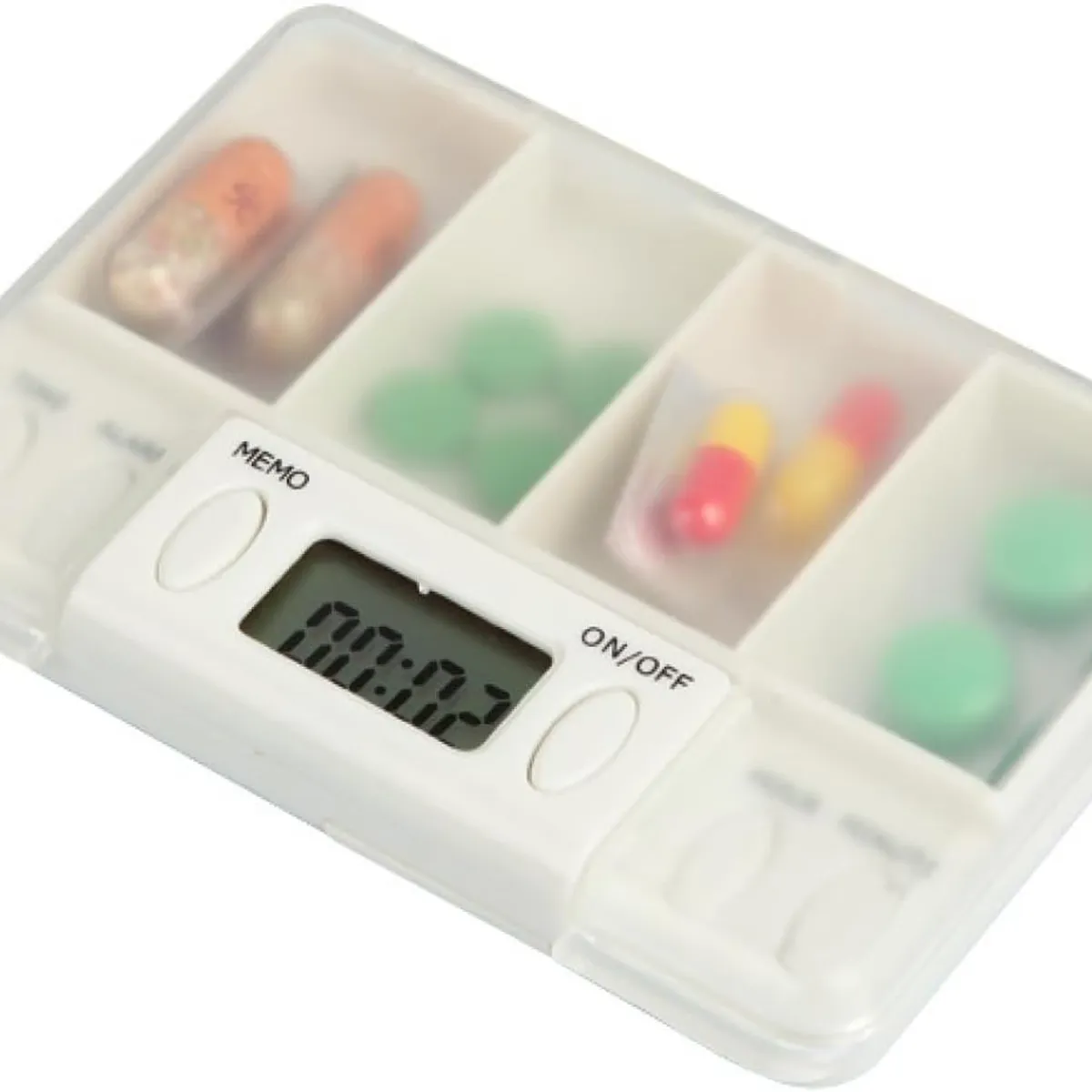 GENERICO - Pastillero Alarma Portátil Con 4 Divisiones