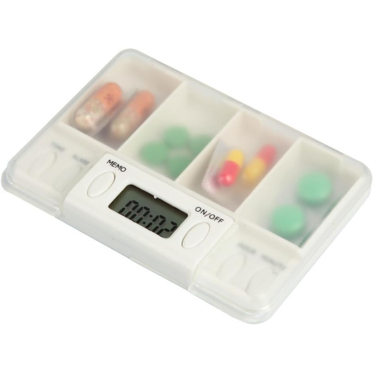 GENERICO - Pastillero Alarma Portátil Con 4 Divisiones