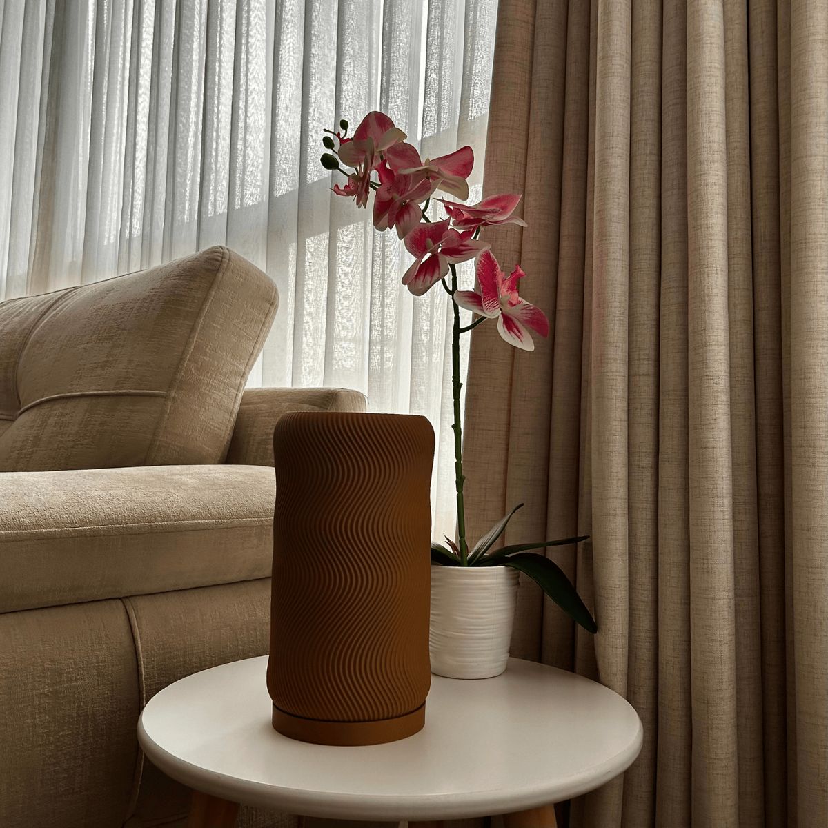 GENERICO - Lámpara Ondaris de impresión 3D Marrón claro