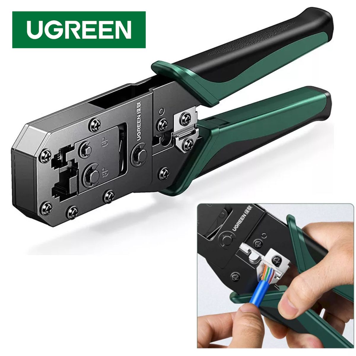 UGREEN - 3 en 1 Crimpeador ponchadora rj45 UGREEN cable de red pelador crimping