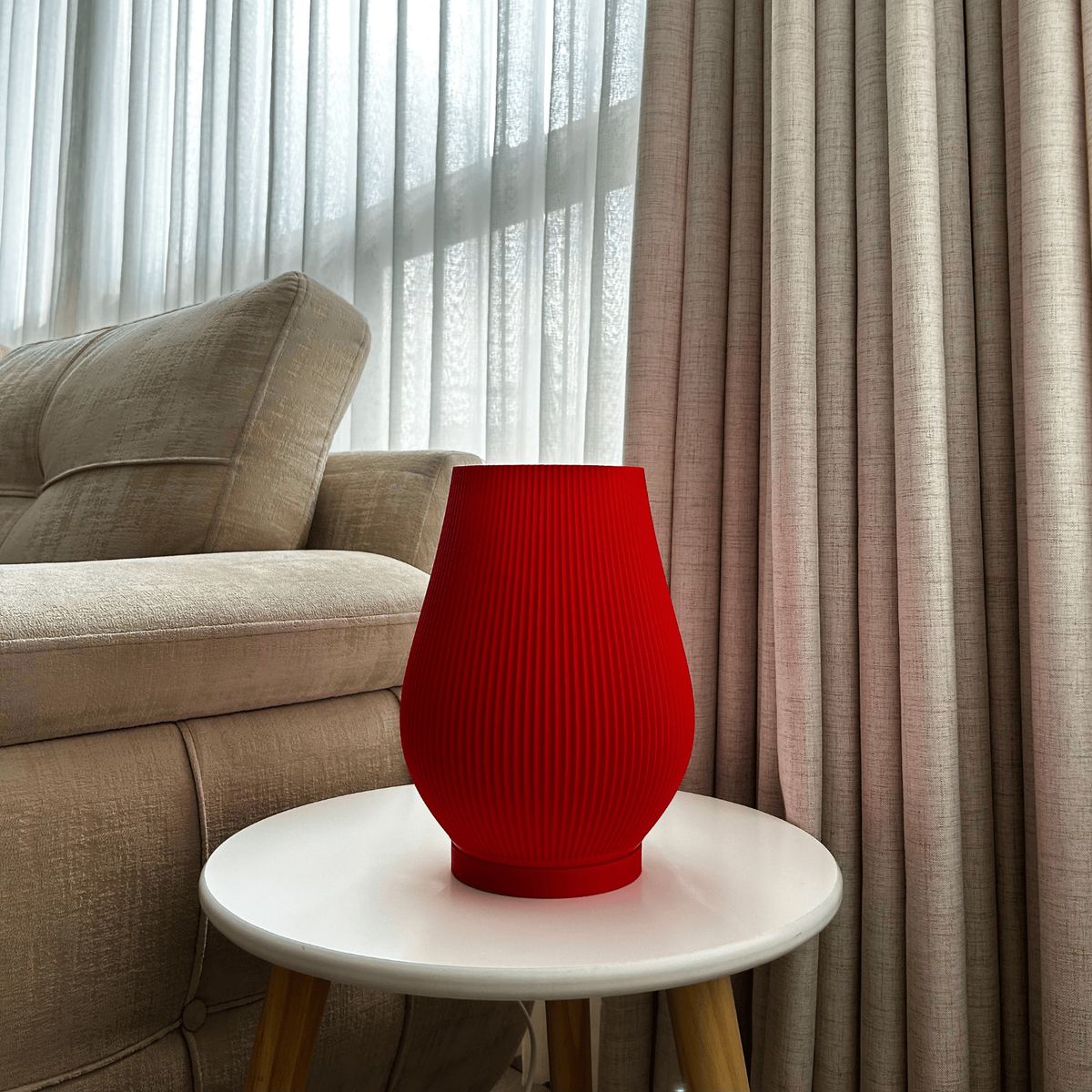 GENERICO - Lámpara Halo de impresión 3D Rojo