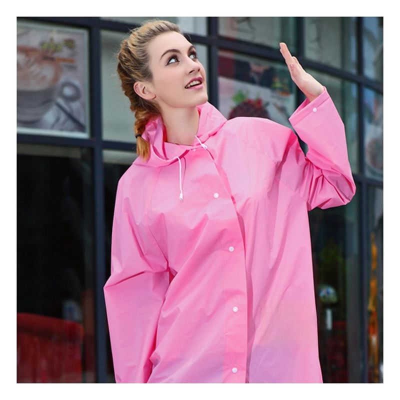 RYBIU IMPORT - Pack5 Poncho para Lluvia Util en Rosado Y+Ligas de Regalo