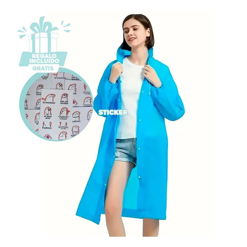 RYBIU IMPORT - Pack3 Gabardina Impermeable con Capucha Ajustable Azul