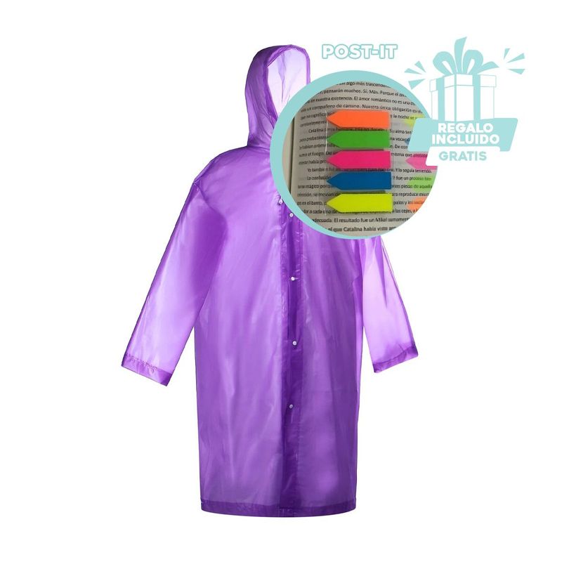 RYBIU IMPORT - Pack6 Gabardina Impermeable con Capucha Ajustable Morado