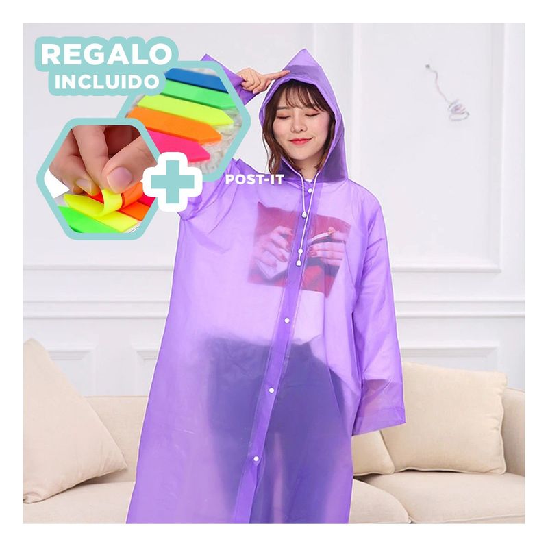 RYBIU IMPORT - Pack6 Gabardina Resistente al Agua Morado Y+Papel de Regalo