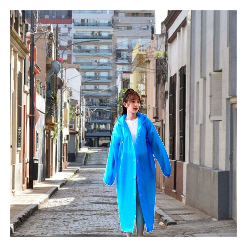 RYBIU IMPORT - Pack4 Gabardina con Capucha de Lluvia Azul Y+Regalo Agendita