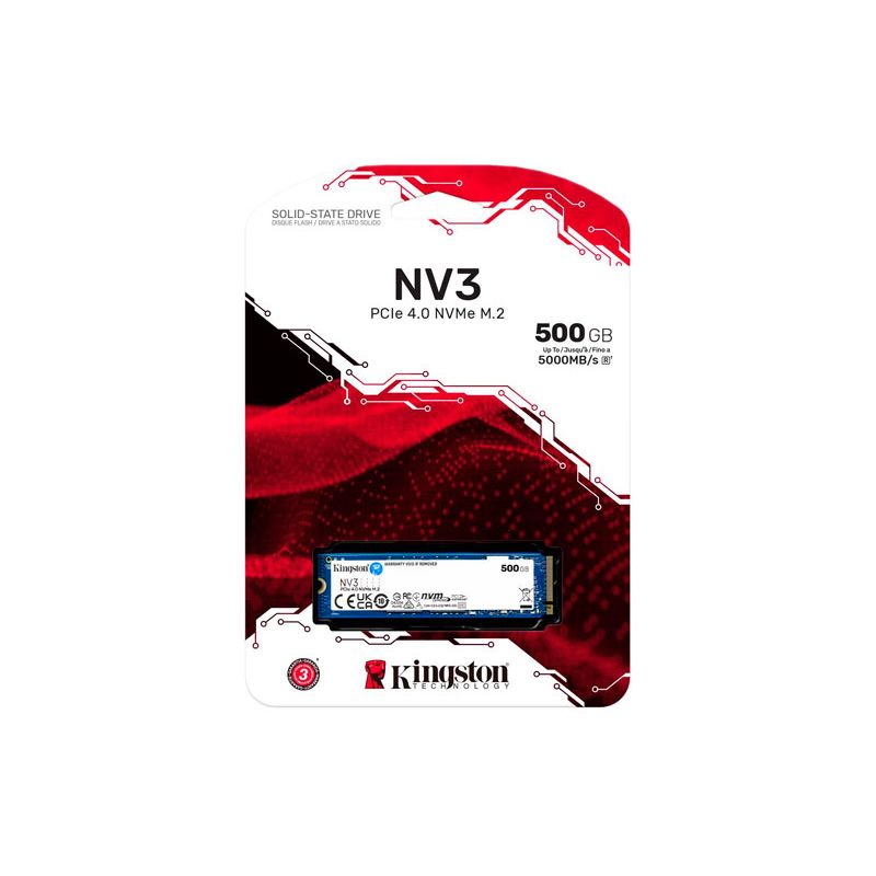 KINGSTON - DISCO SOLIDO SSD KINGSTON NV3 500GB  PCIE 4.0- NVME M.2- GEN4