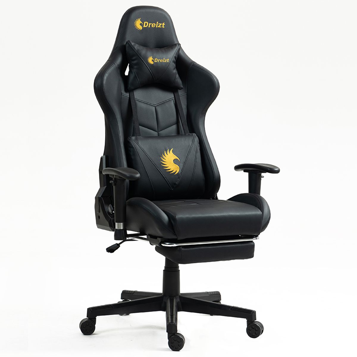 DREIZT - Silla Gamer Dreizt Apolo Series Oro Pro 180° Alta Calidad Posapies