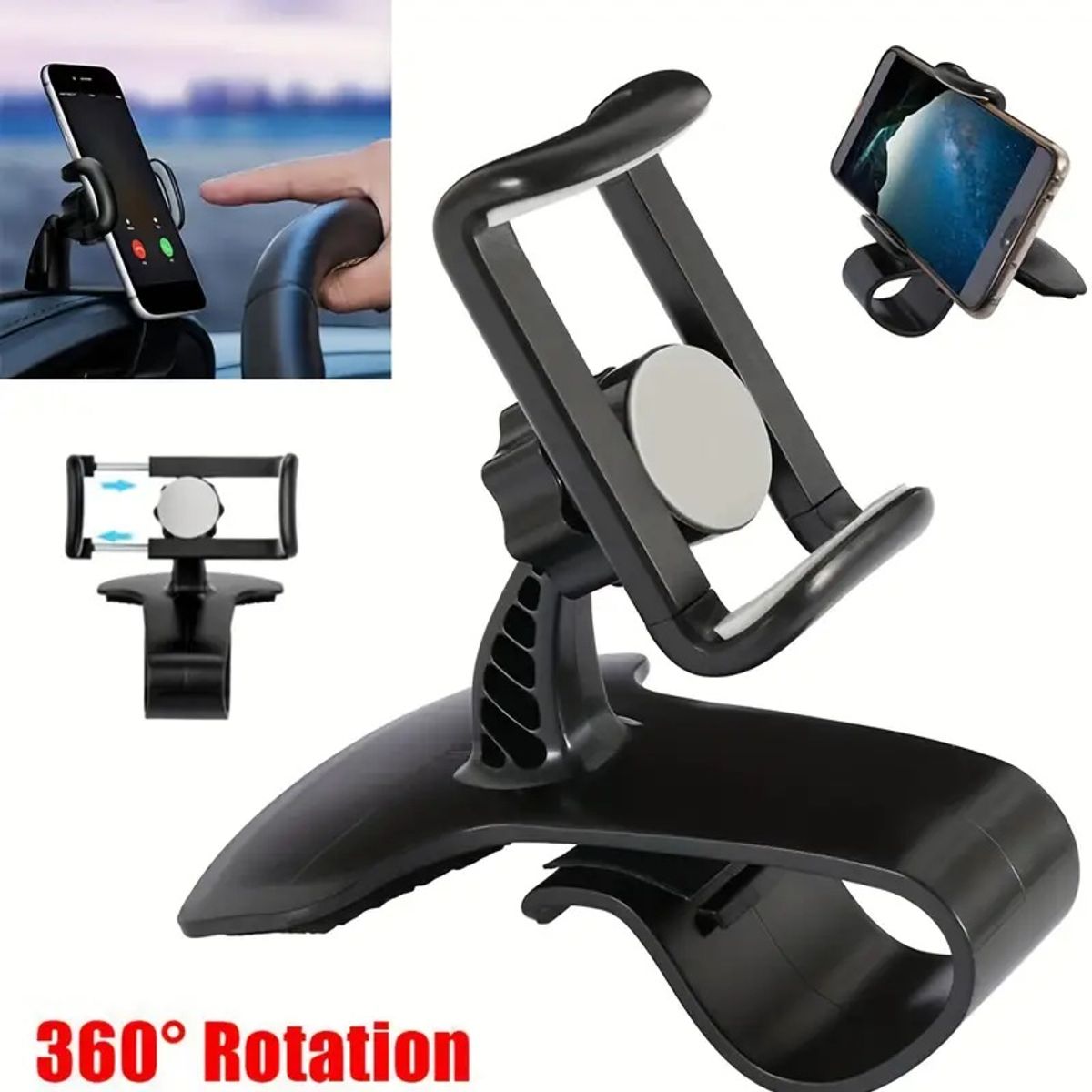 GENERICO - Soporte Giratorio de 360° para Teléfono en el Coche