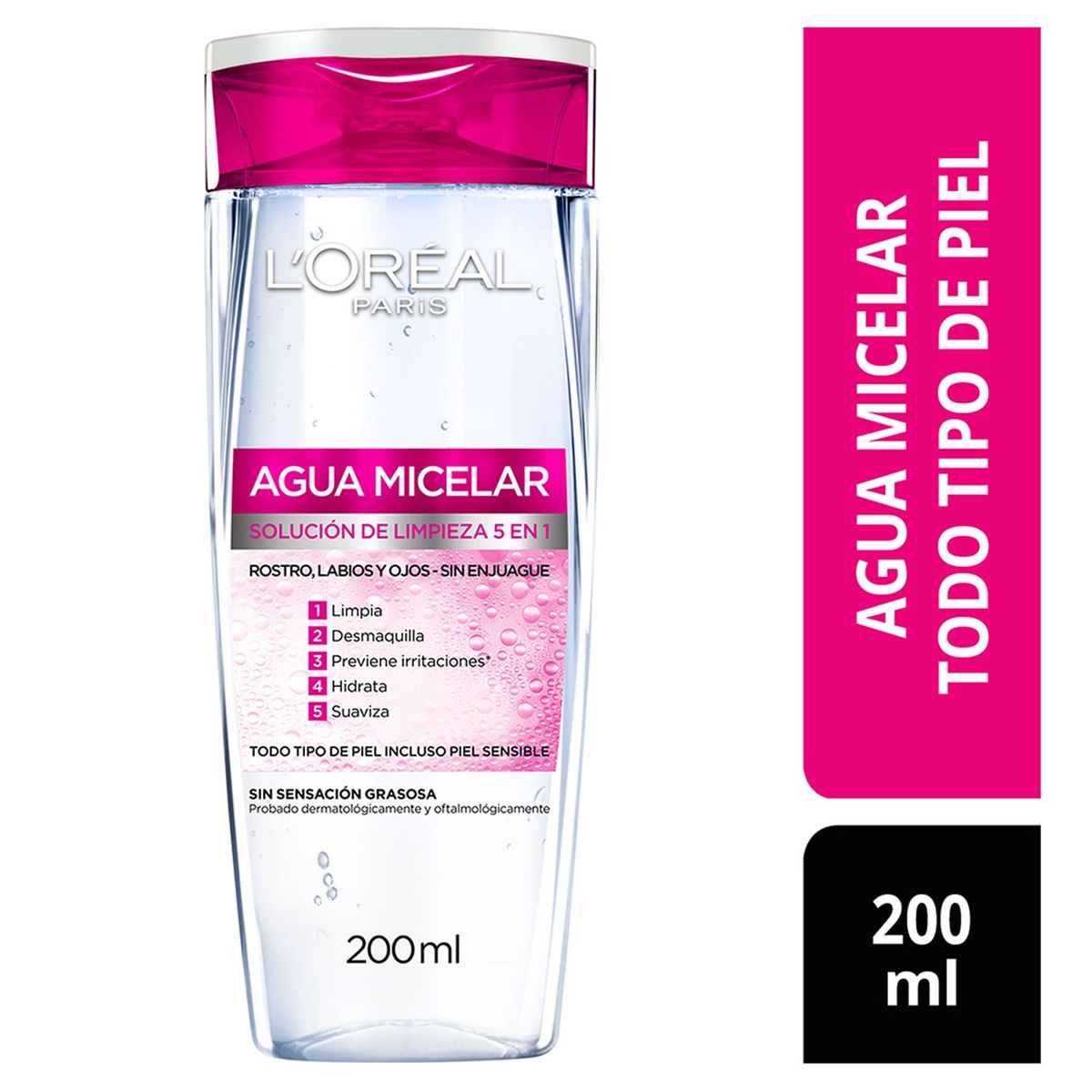 LOREAL PARIS - Agua micelar desmaquillante Piel sensible 200 ml