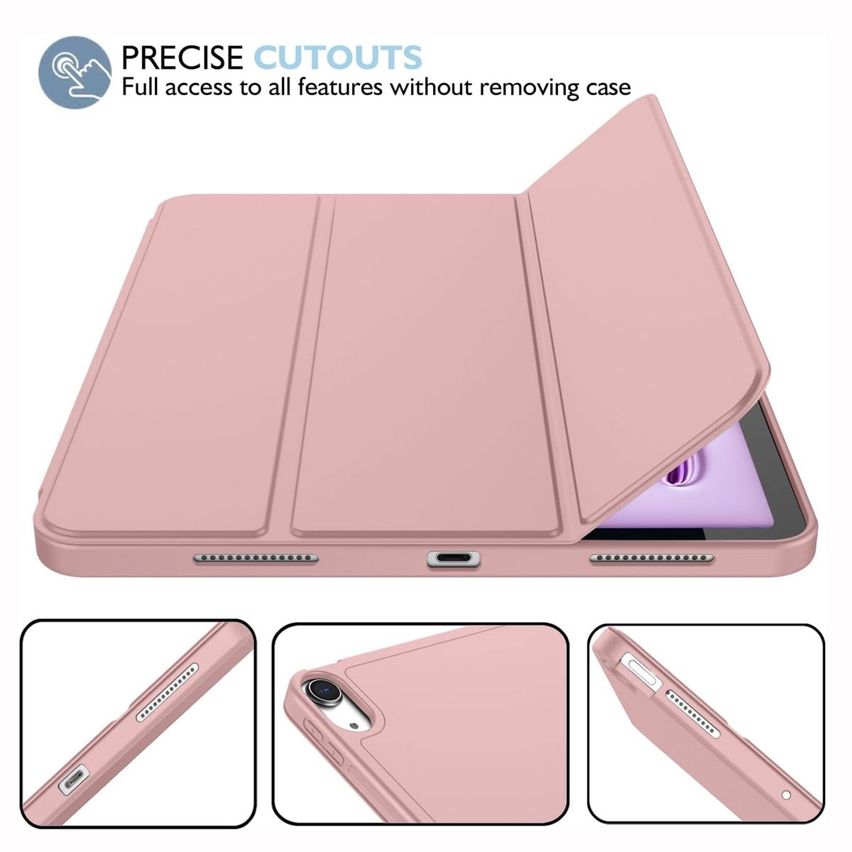 GENERICO - Funda Case para iPad Air 11Pulgadas Chip M2 año 2024 Rosado