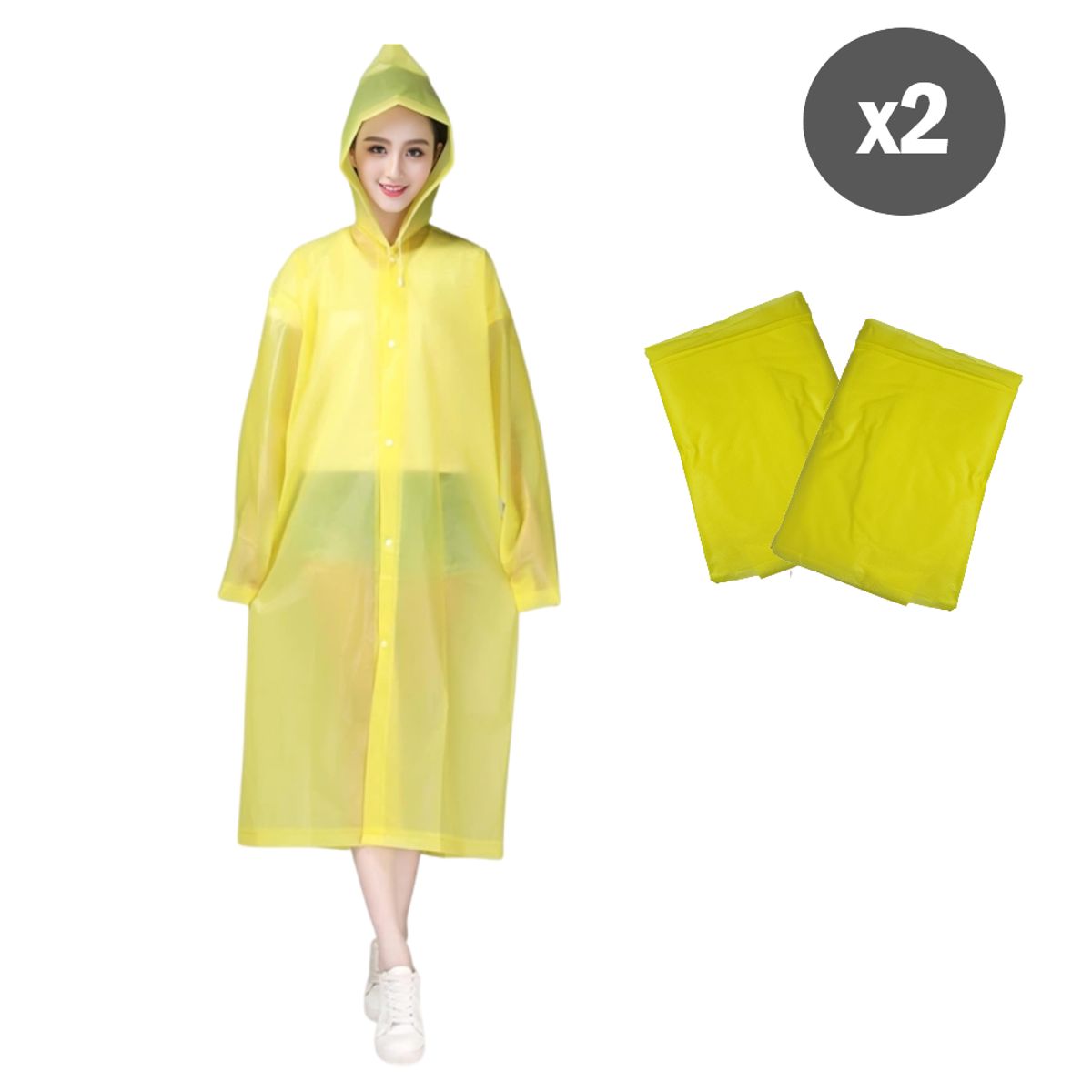 GENERICO - Set x2 Poncho Ligero Impermeable - Unisex Adulto