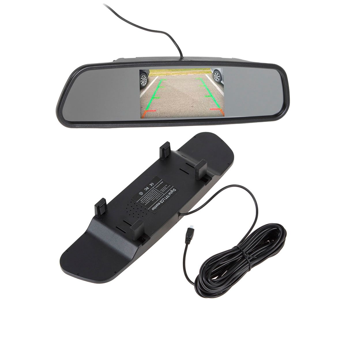 GENERICO - Sensor Y Cámara De Retroceso Parqueo Auto Parking 4 Puntos con Espejo