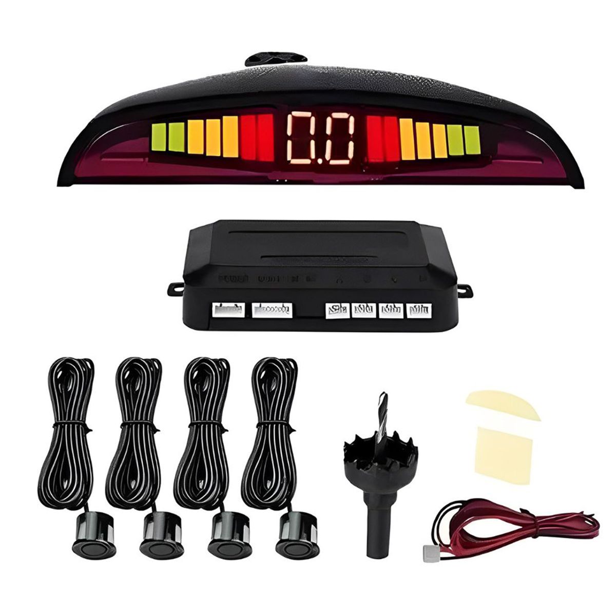 GENERICO - Sensor De Estacionamiento Reversa Auto Universal 4 Puntos