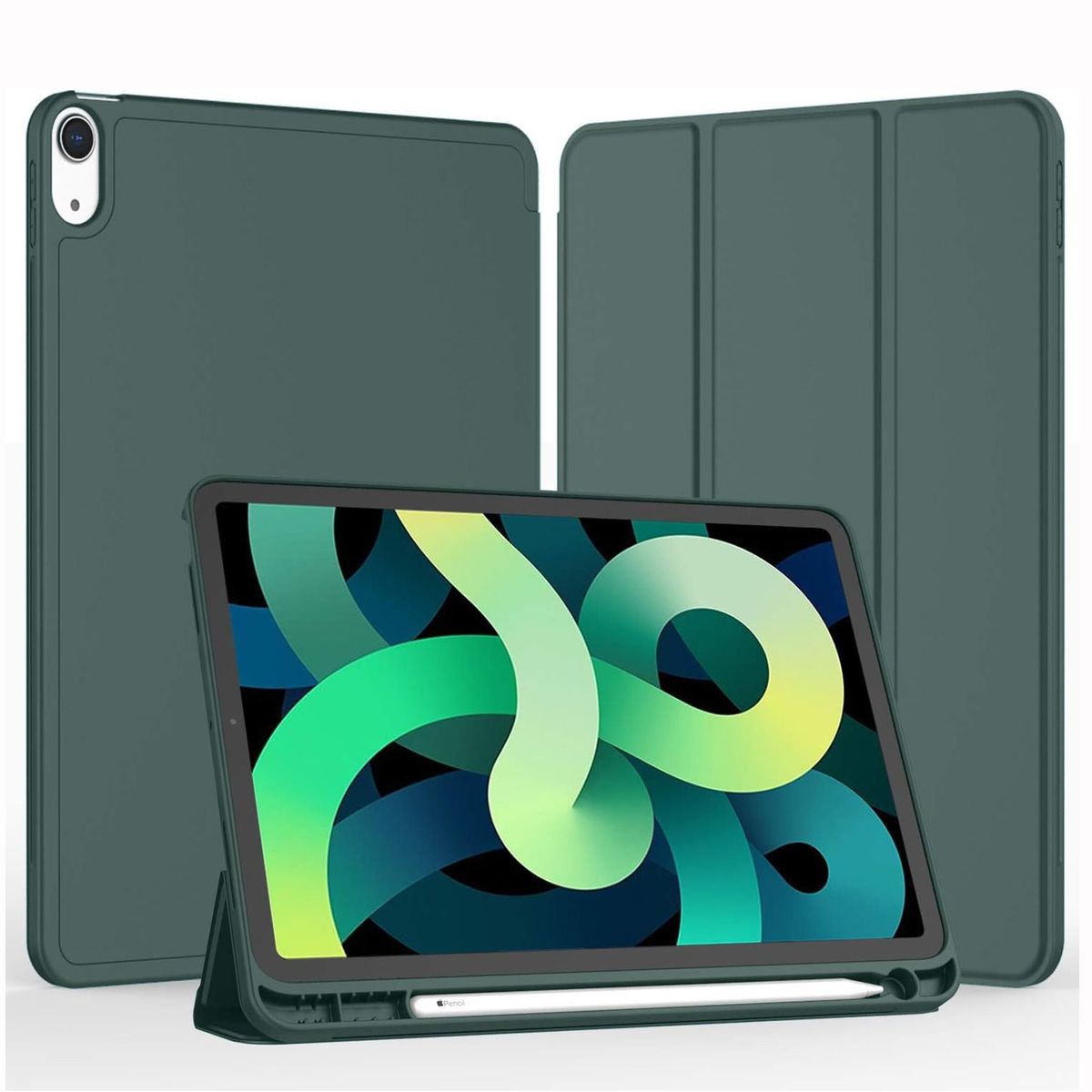 GENERICO - Funda Case para iPad Air 11Pulgadas Chip M2 año 2024 Verde Oscuro