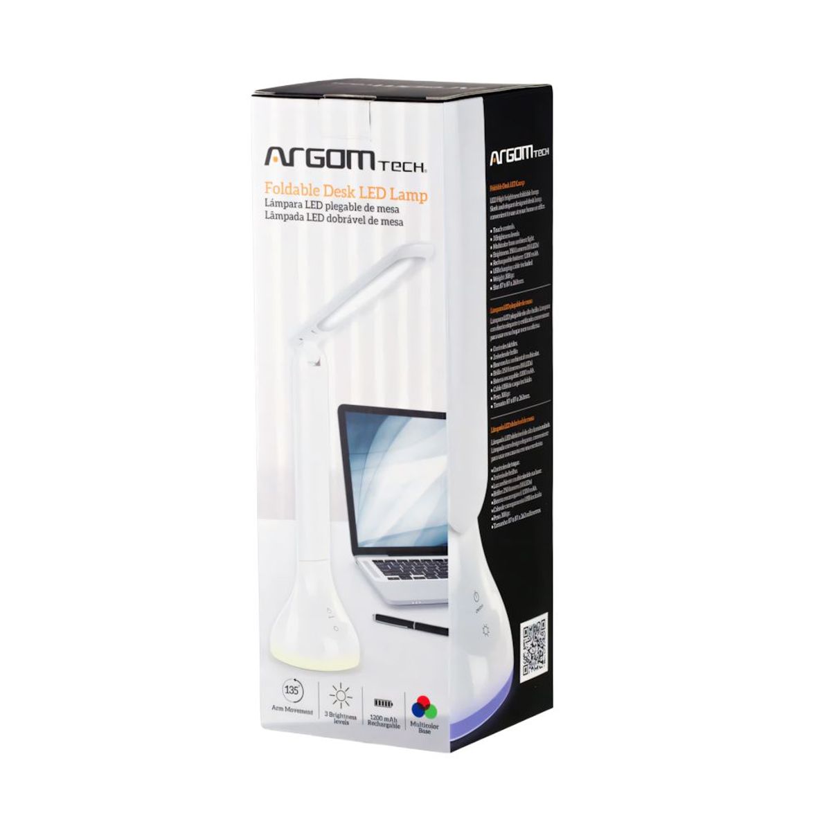 ARGOMTECH - LAMPARA LED DE ESCRITORIO PLEGABLE