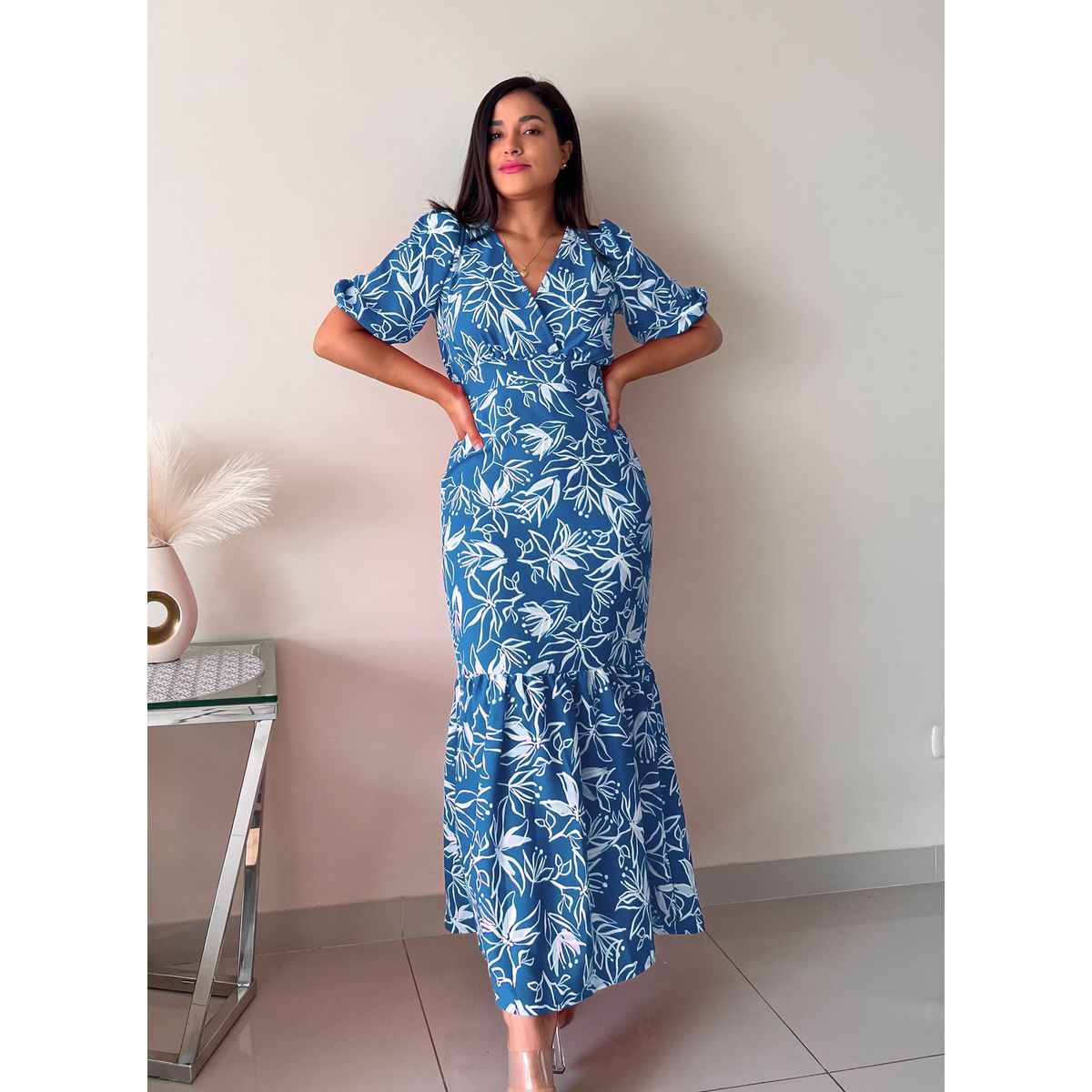 ARMA TU LOOK - VESTIDO ASTURIAS LARGO ESTAMPADO FLOREADO ESCOTE CRUZADO ARMA TU LOOK