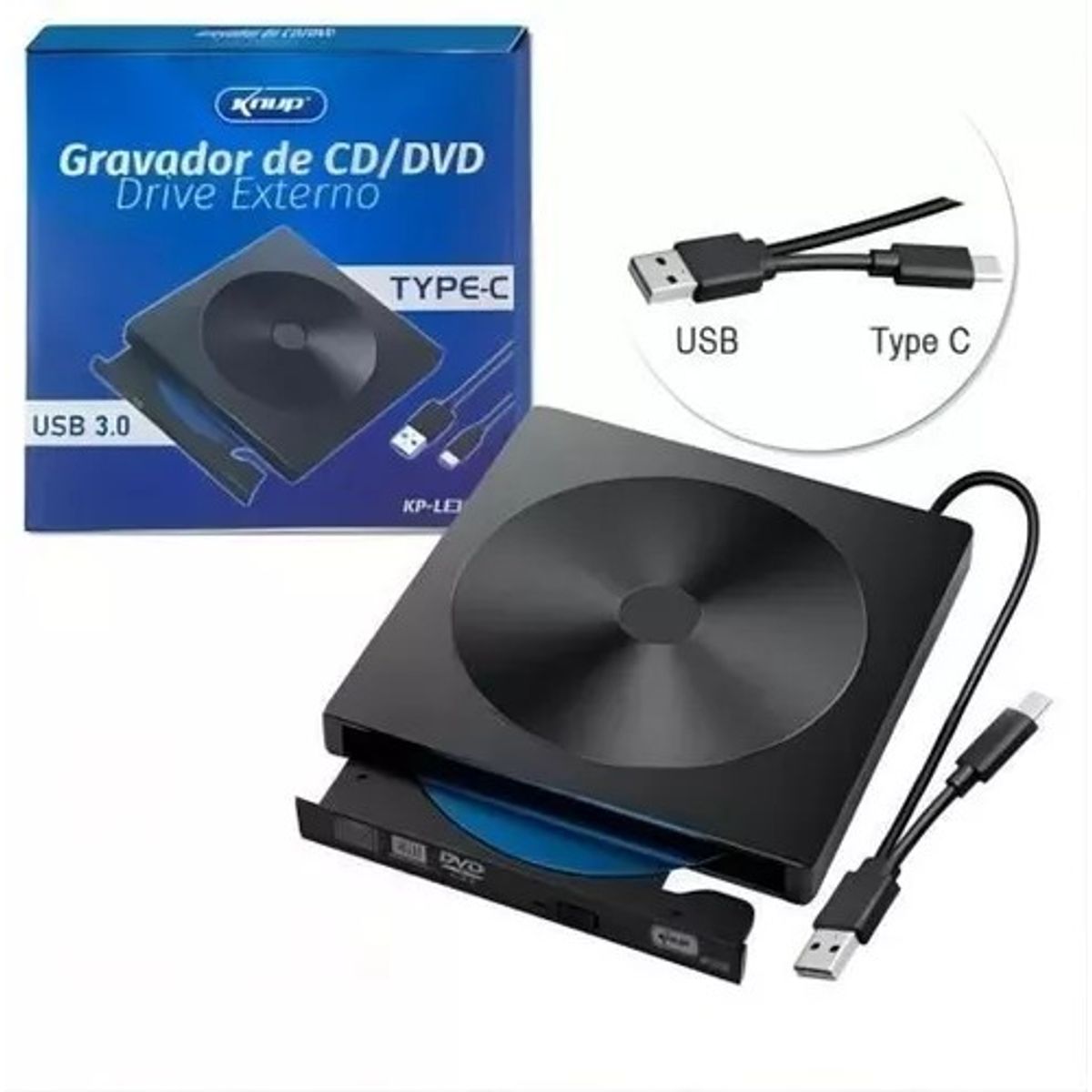 KNUP - Lectora de DVD y CD portable USB Knup