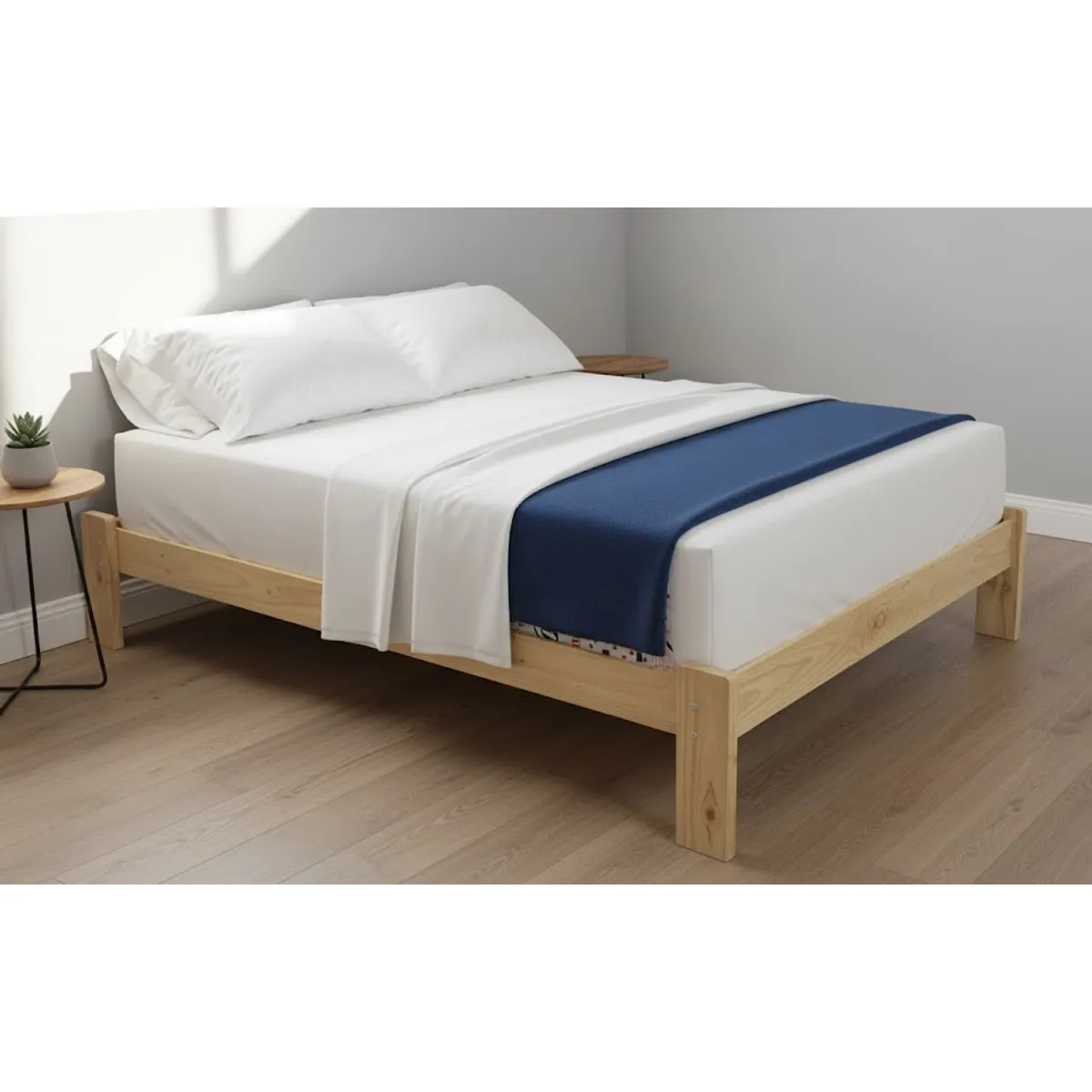 GENERICO - CAMA TARIMA PINO 2 PLZ COLOR NATURAL