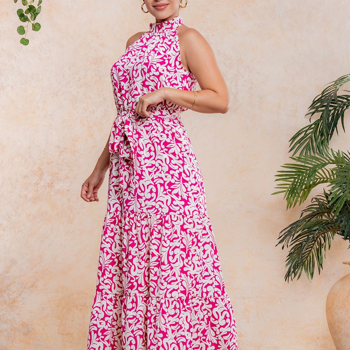 ARMA TU LOOK - VESTIDO BELLAGIO CUELLO HALTER DE SEDA CON CINTURÓN ARMA TU LOOK