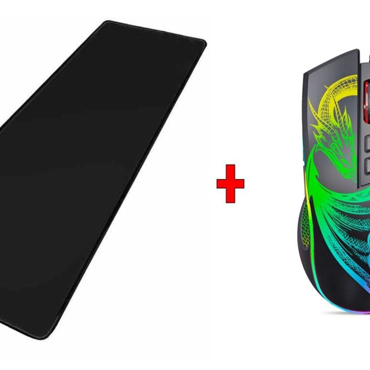 MICRONICS - Mouse Gamer Micronics RGB 12800 DPI + Pad mouse XL negro