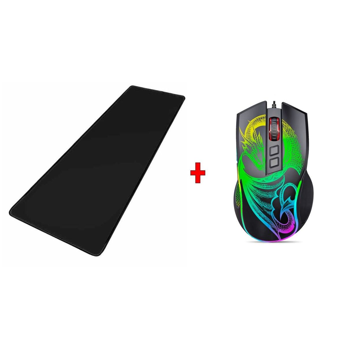 MICRONICS - Mouse Gamer Micronics RGB 12800 DPI + Pad mouse XL negro