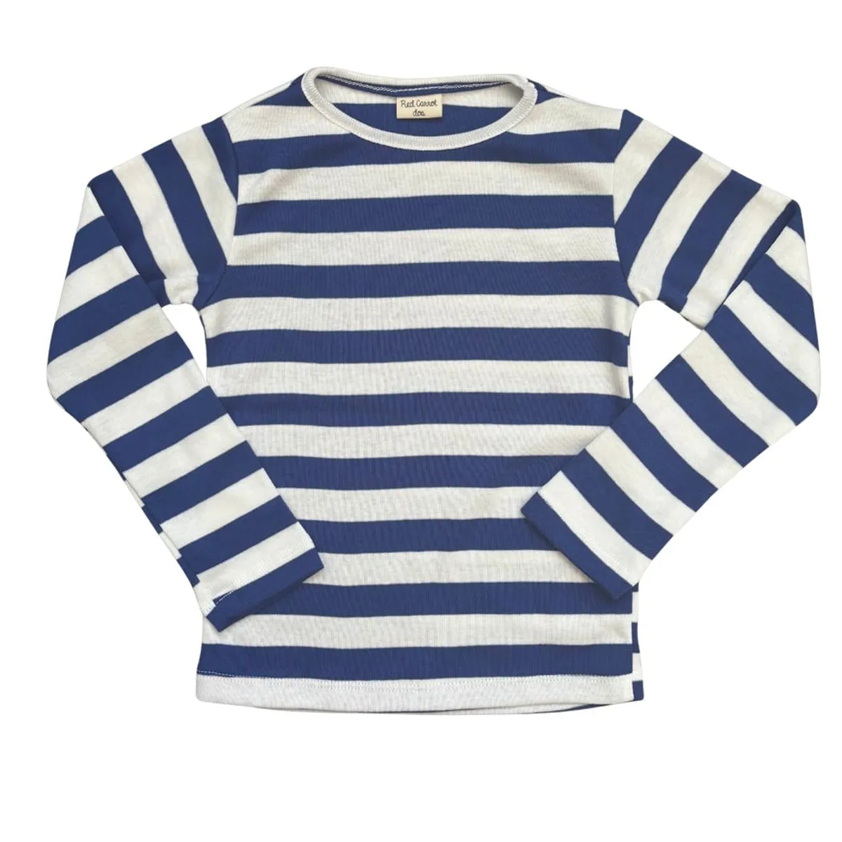 RED CARROT - Polo unisex niño manga larga algodon azul y blanco rayado