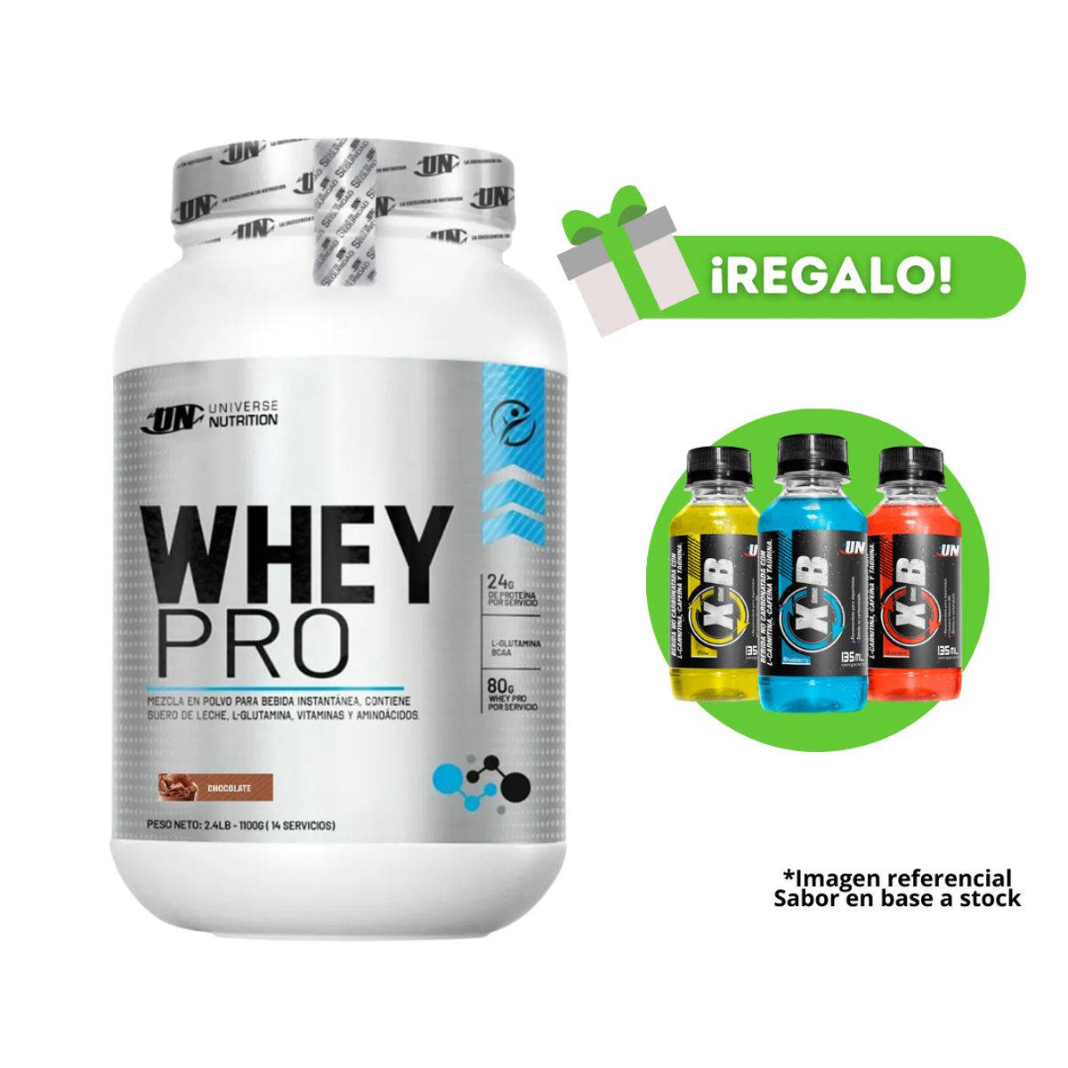 UNIVERSE NUTRITION - PROTEÍNA WHEY PRO 1KG CHOCOLATE + X-B DE REGALO