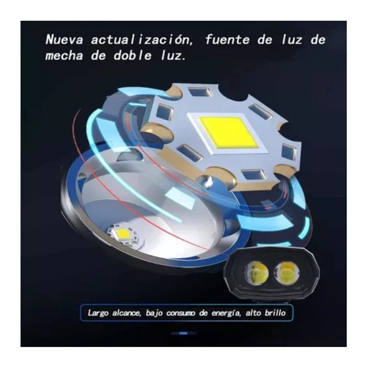 GENERICO - FARO EXPLORADOR AUXILIAR LUPA DUAL 3 LED