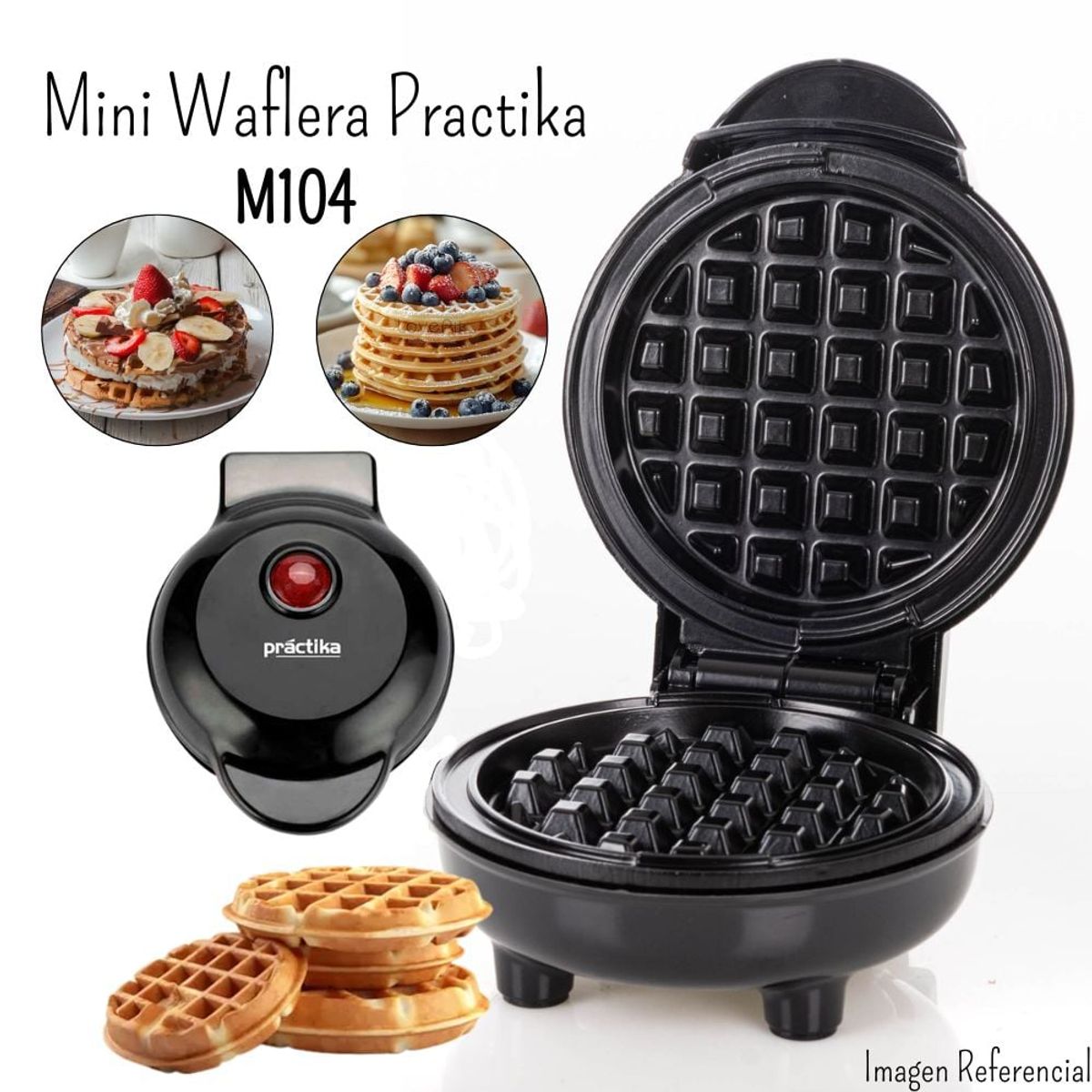 PRACTIKA - Mini Waflera Practika M104 - Negro