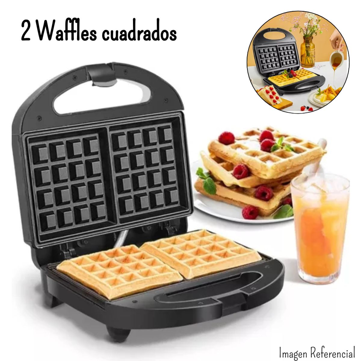 GENERICO - Maquina Para Hornear Donas Y Waffles 2 En 1