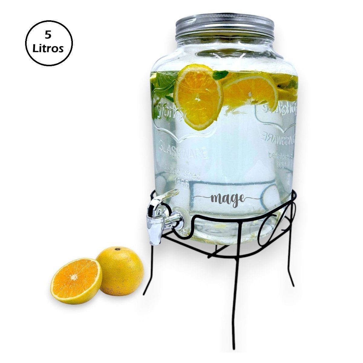 ICHIMATSU - Dispensador de Vidrio 5Lt Con Rack