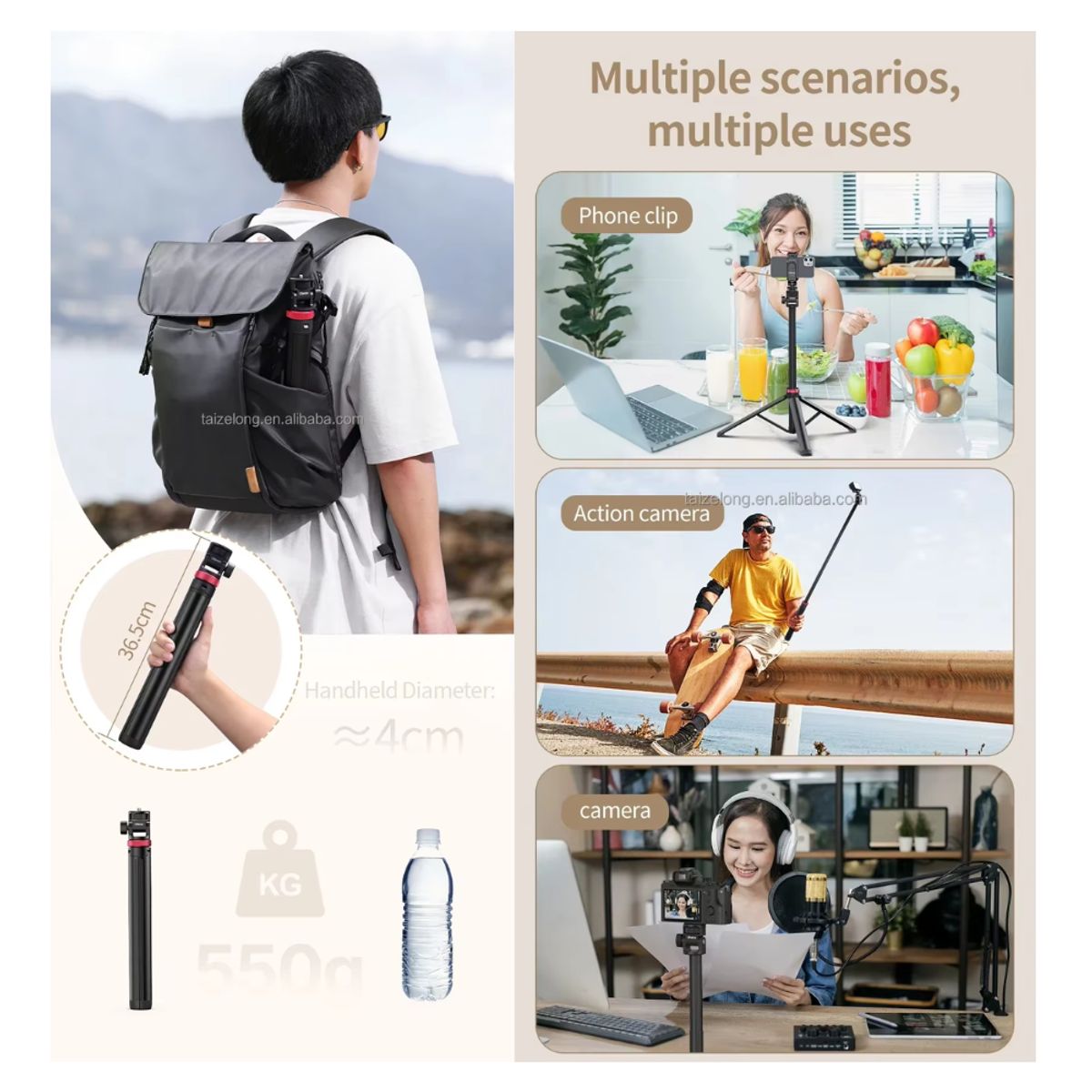 ULANZI - TRÍPODE ULANZI MT-79 AJUSTABLE Y PORTÁTIL