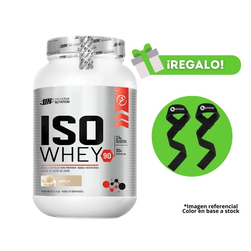 UNIVERSE NUTRITION - PROTEÍNA ISO WHEY 1 KG  VAINILLA + STRAPS DE REGALO