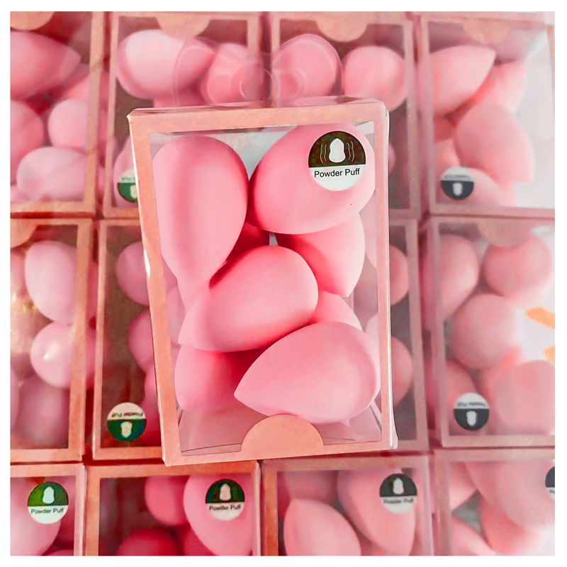 GENERICO - SET DE 6 MINI ESPONJAS PARA MAQUILLAJE BEAUTY BLENDER GOTA ROSA
