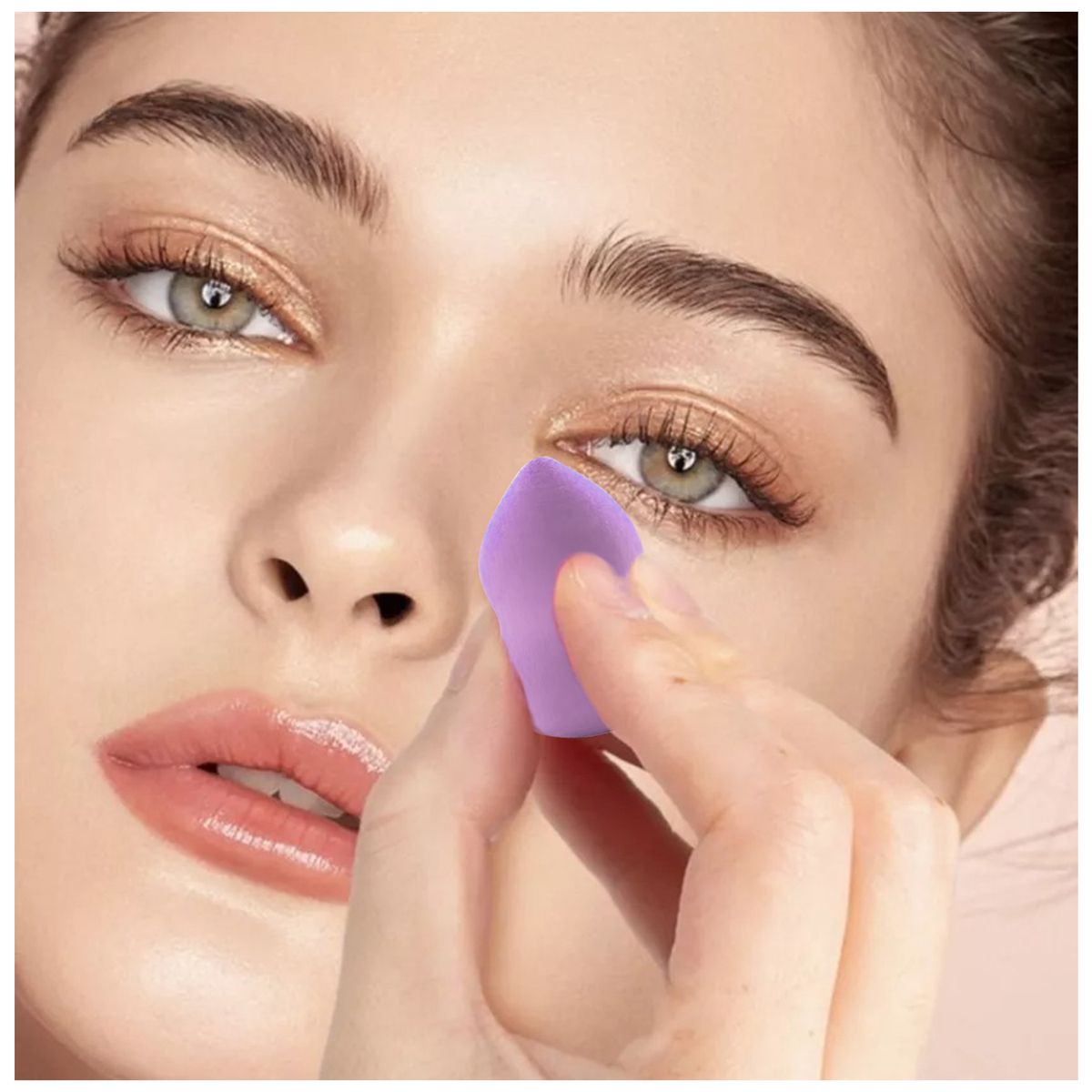 GENERICO - SET DE 6 MINI ESPONJAS PARA MAQUILLAJE BEAUTY BLENDER LILA