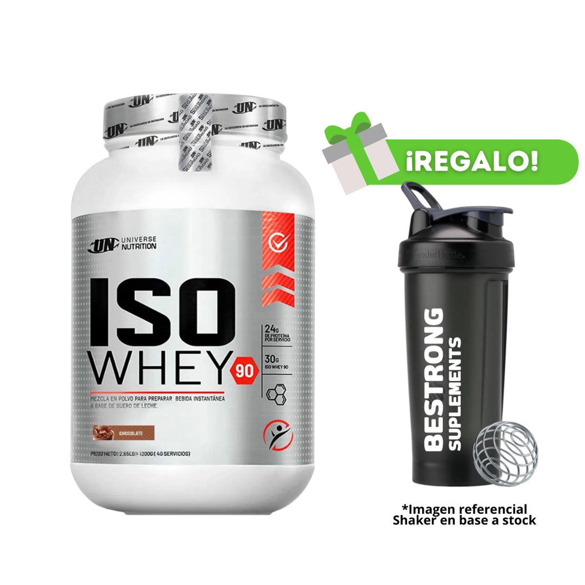 UNIVERSE NUTRITION - PROTEÍNA ISO WHEY 1 KG  CHOCOLATE + SHAKER DE REGALO