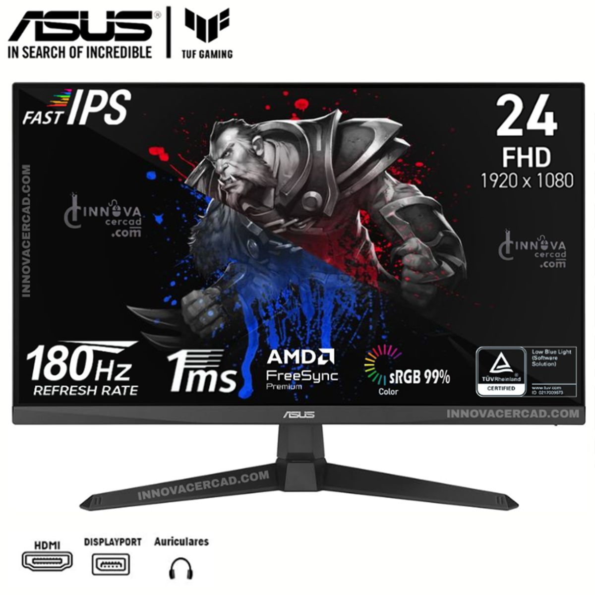 ASUS - Monitor ASUS TUF Gaming VG249Q3A 24 Full HD 180Hz 1ms Fast IPS