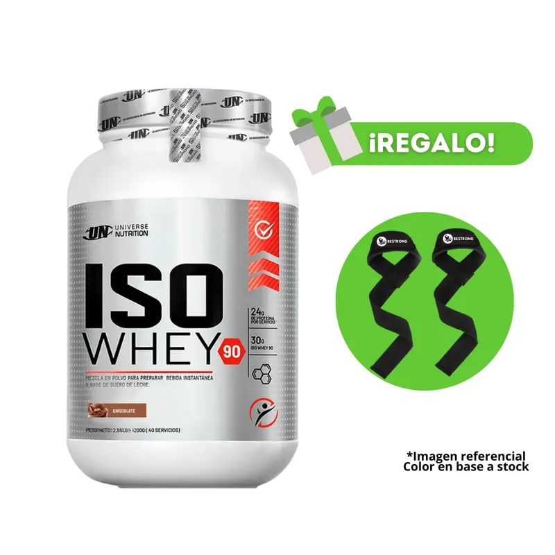 UNIVERSE NUTRITION - PROTEÍNA ISO WHEY 1 KG  CHOCOLATE + STRAPS DE REGALO