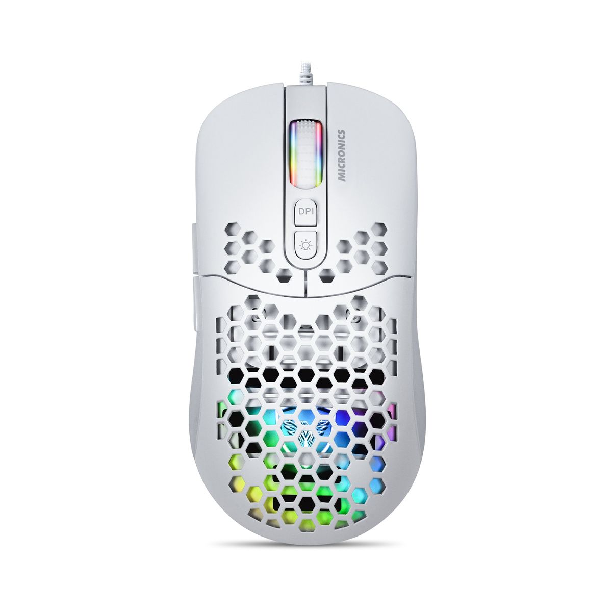 MICRONICS - Mouse Gamer Warrior White Micronics 12800 DPI