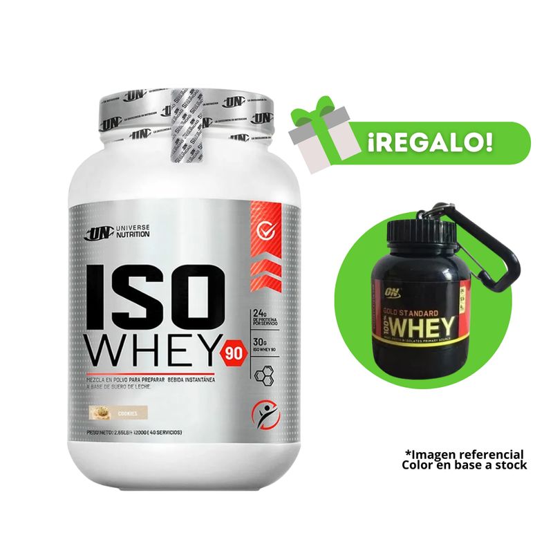 UNIVERSE NUTRITION - PROTEÍNA ISO WHEY 1 KG  COOKIES + PORTAPROTEINA DE REGALO