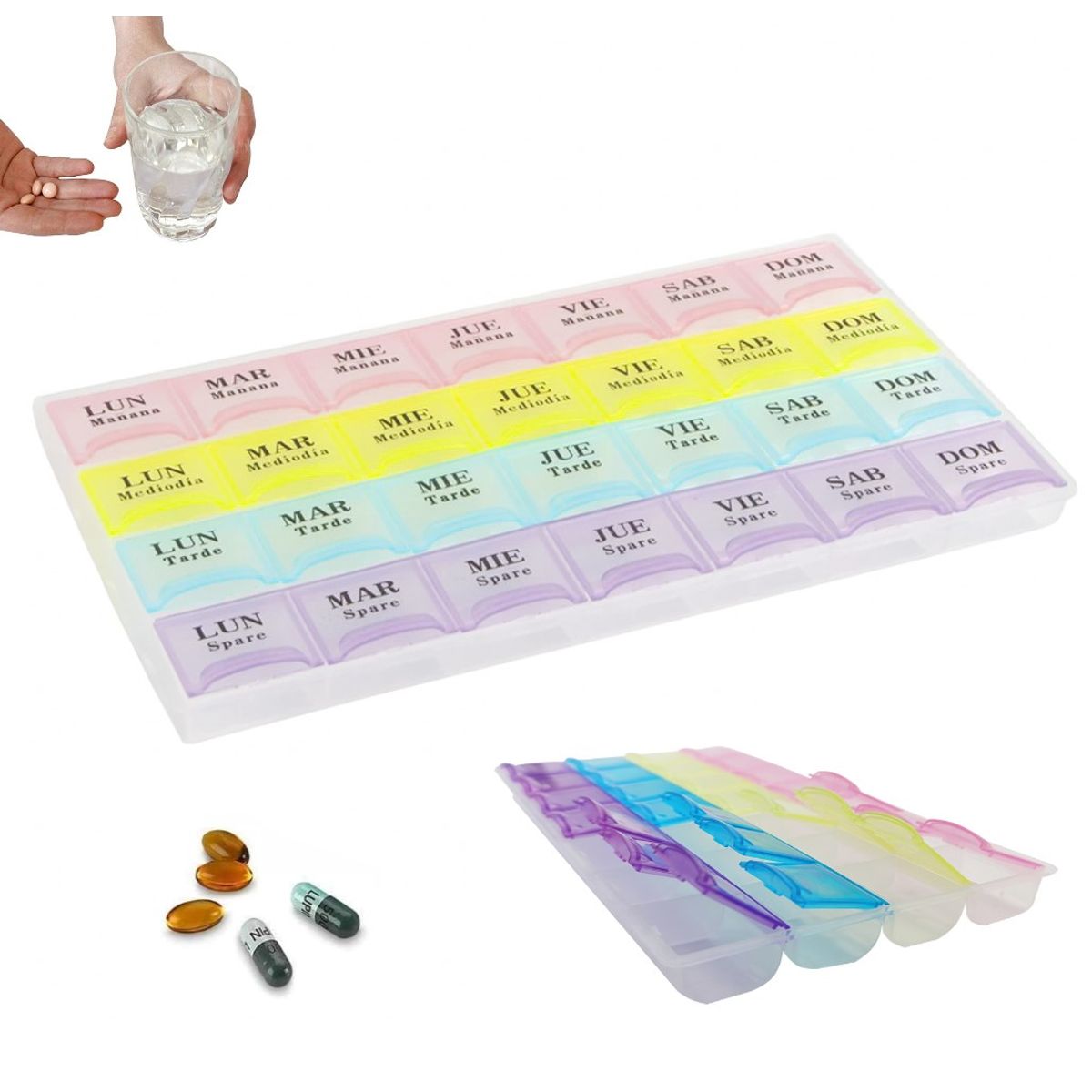 GENERICO - Pastillero Semanal Organizador de Pastillas