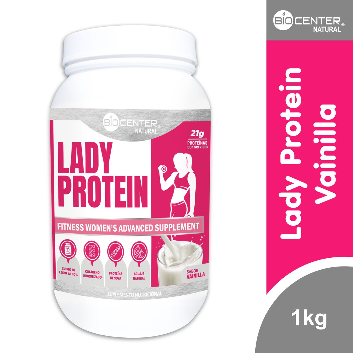 BIOCENTER NATURAL - Lady Protein Vainilla x 1Kg  - Biocenter Natural