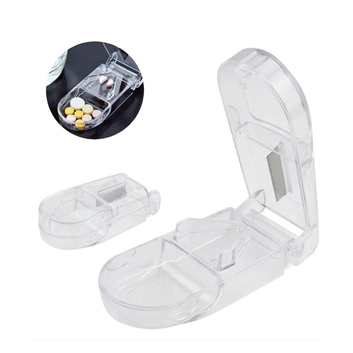 GENERICO - Cortador De Pastillas Portátil con Pastillero