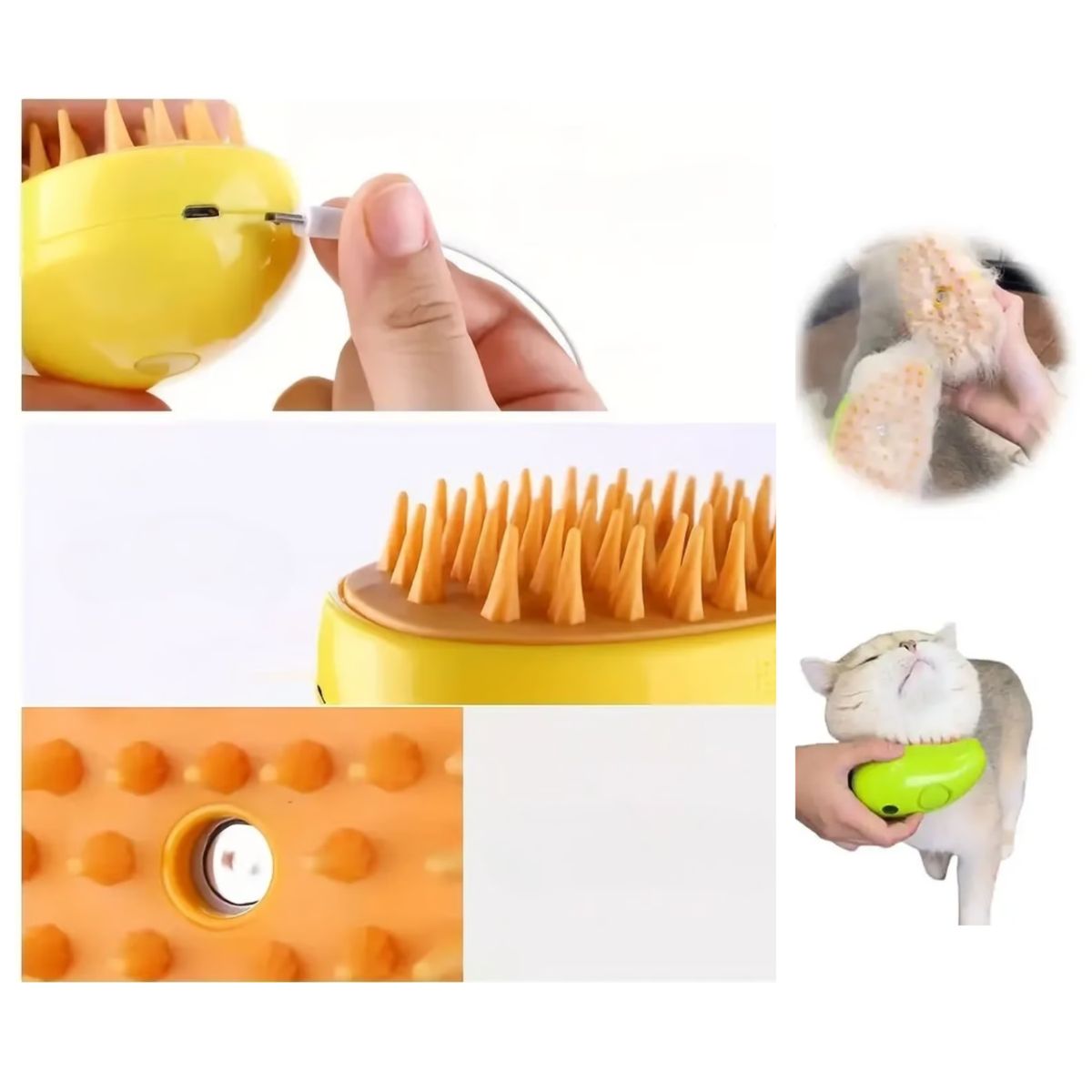 GENERICO - Cepillo Peine a Vapor para Mascotas Recargable