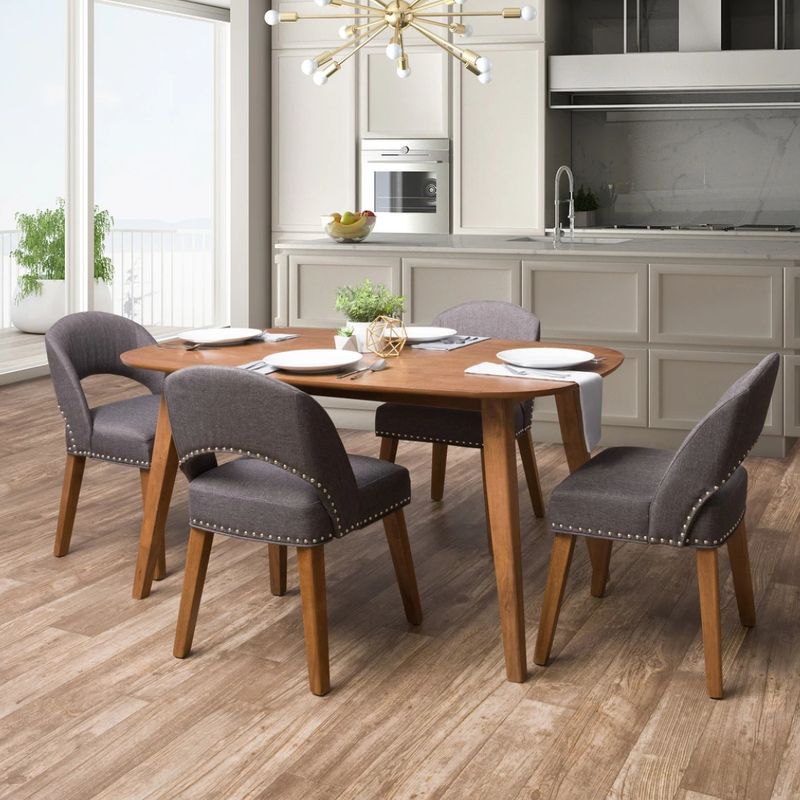 CENTRAL DECCO - COMEDOR  4 SILLAS NANTES GRIS OSCURO