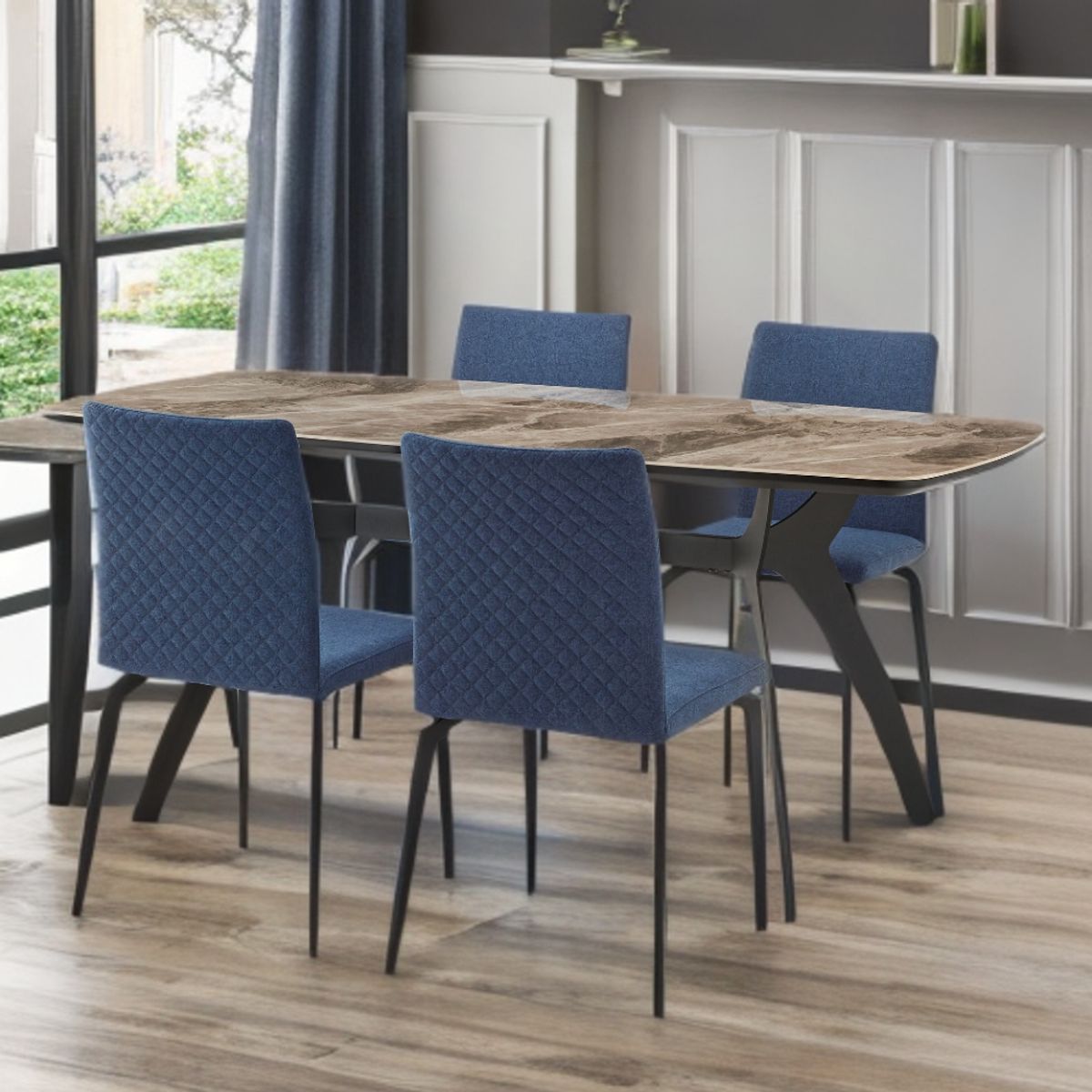 CENTRAL DECCO - COMEDOR  4 SILLAS VANCOUVER AZUL NOCHE