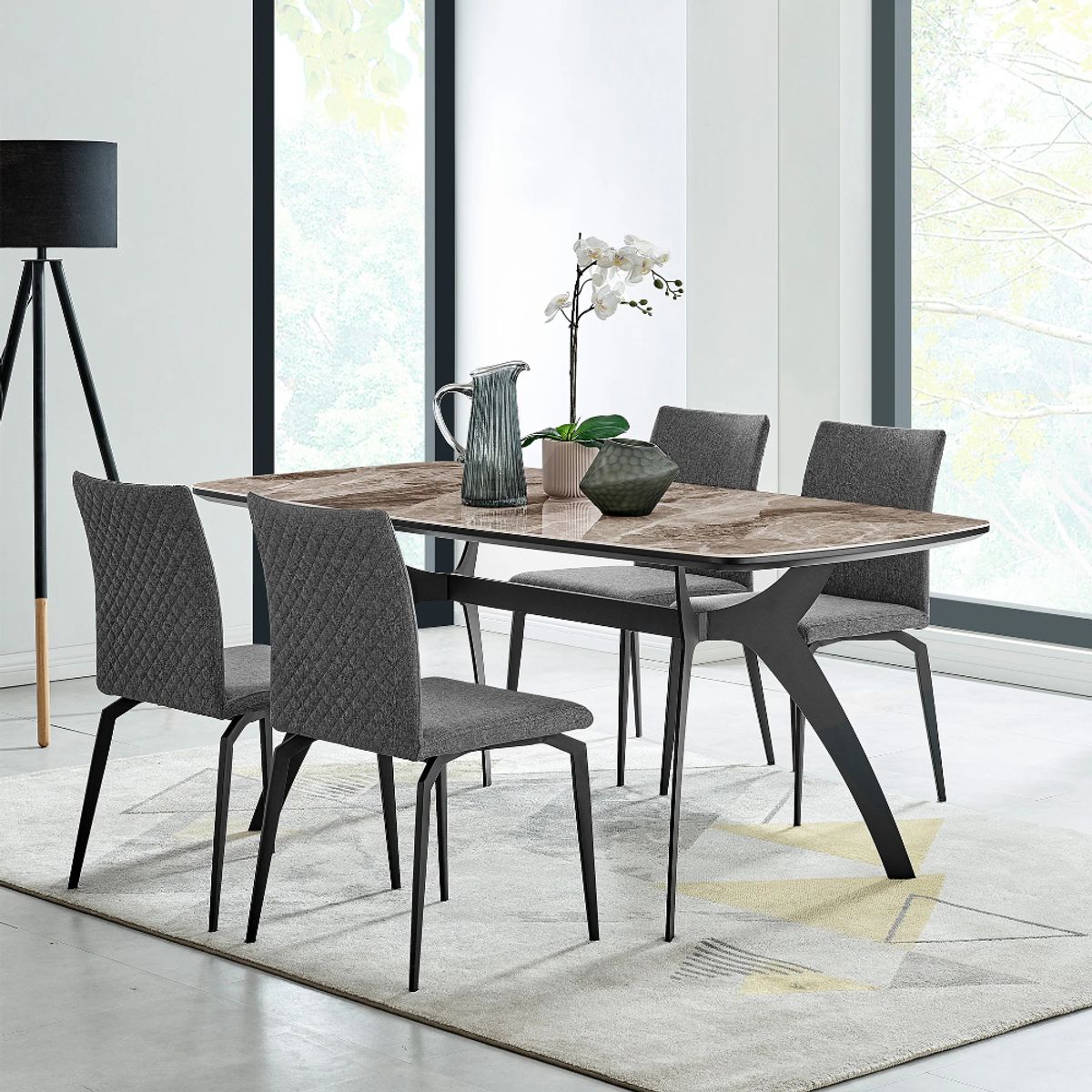 CENTRAL DECCO - COMEDOR  4 SILLAS VANCOUVER GRIS CLARO